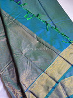 Load image into Gallery viewer, Vaira oosi x Checkered Saree - Peacock
