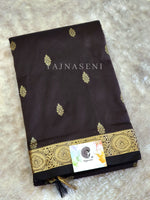 Load image into Gallery viewer, Kanchi cotton silk saree x mini border : Black
