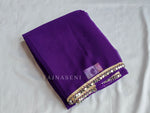 Load image into Gallery viewer, Chiffon Saree x Mirror Lace Border : Purple
