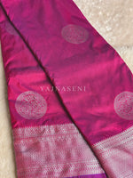 Load image into Gallery viewer, Semi Soft Silk Silver Zari Saree - Berry
