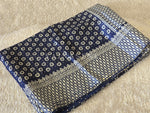 Load image into Gallery viewer, Georgette Saree x Printed Design : Dark Blue x White
