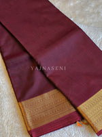 Load image into Gallery viewer, Minimalist Semi Silk Saree x Gold Zari - Maroon
