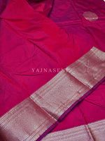 Load image into Gallery viewer, Semi Soft Silk Silver Zari Saree - Raspberry Red
