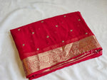 Load image into Gallery viewer, Chiffon Saree x Sequins x Small Border : Red
