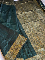 Load image into Gallery viewer, Lichi Semi Silk Saree - Dark Green
