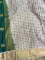 Load image into Gallery viewer, Kanchipuram Semi Silk Saree - Bottle Green x Grey
