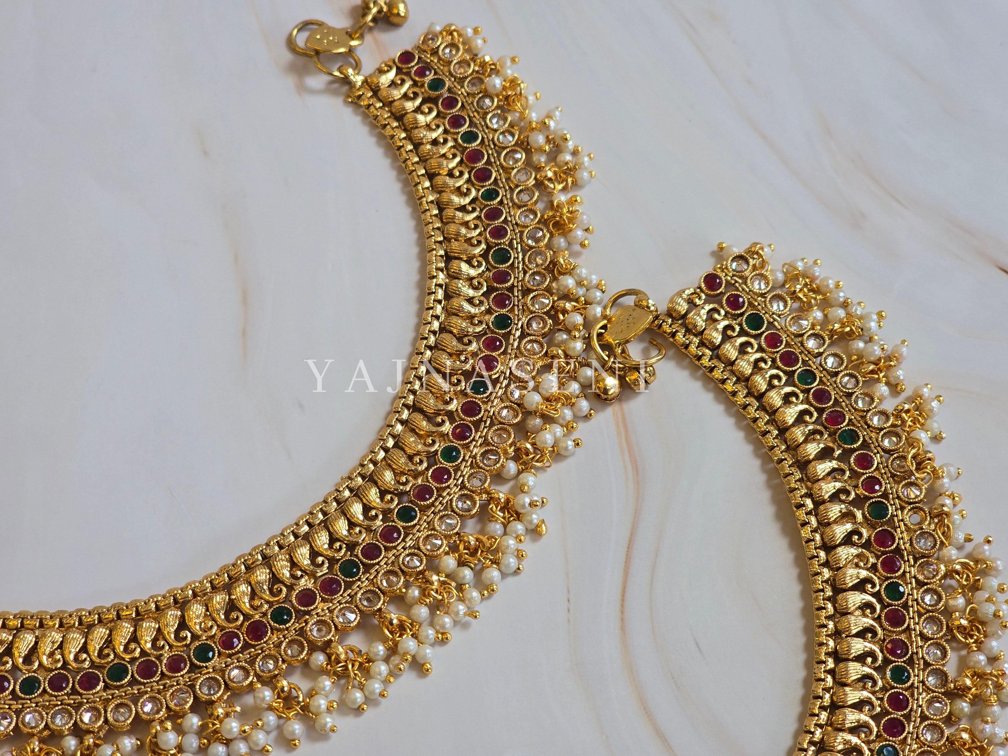 Anklet - GANGOTRI (Rani Green x White)