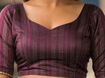 Load image into Gallery viewer, Chiffon Saree x Shimmery Tinsel : Deep Plum
