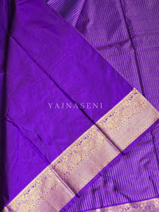 Vaira oosi x Checkered Saree - Violet