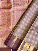Load image into Gallery viewer, Glory of the Forest (pink) - Pure Kanjivaram Silk Saree with Gold Zari
