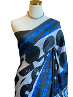 Load image into Gallery viewer, Printed Satin Saree - Retro Muse

