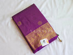 Load image into Gallery viewer, Vaira Oosi Checkered x Peacock Semi Silk Saree - Purple

