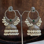 Load image into Gallery viewer, TARU Jhumkas (Green)
