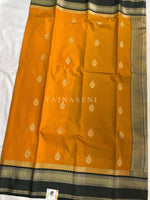 Load image into Gallery viewer, Kanchipuram Semi Silk Saree - Mustard x Dark Green
