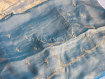 Load image into Gallery viewer, Satina Space Silk Saree x Embroidery : Metallic Blue
