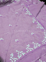 Load image into Gallery viewer, Textured Chiffon Saree | The Pastel Edit : Lavender
