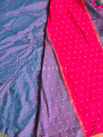 Load image into Gallery viewer, Blended Cotton Saree x Tissue border - Hot Pink x Violet
