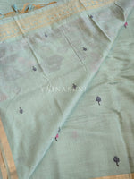 Load image into Gallery viewer, Linen Cotton Saree x Pichwai Tales - Aqua
