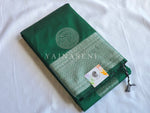 Load image into Gallery viewer, Semi Soft Silk Silver Zari Saree - Emerald

