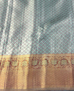 Load image into Gallery viewer, PETAL &amp; PARCHMENT - Pure Kanjivaram Silk Saree with Gold Zari

