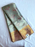 Load image into Gallery viewer, PETAL &amp; PARCHMENT - Pure Kanjivaram Silk Saree with Gold Zari
