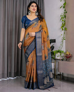 Load image into Gallery viewer, Linen Cotton Saree - Rooted Katha
