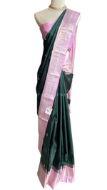 Load image into Gallery viewer, FOREST MELODY - Pure Kanjivaram Silk Saree with Light Gold Zari
