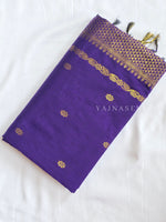 Load image into Gallery viewer, Maheswari Series : Kalyani Cotton Saree - Gold Zari : Violet
