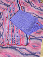 Load image into Gallery viewer, Printed Chiffon Saree x Mirrors : Candy Floss

