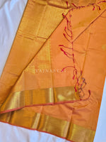 Load image into Gallery viewer, Kolam Motifs x Semi Soft Silk Saree - Amber
