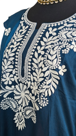 Load image into Gallery viewer, ZUNAIRA [2XL/44] - Straight Cut Kurti Set (Dark Teal)
