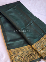 Load image into Gallery viewer, Lichi Semi Silk Saree - Dark Green
