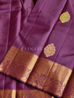 Load image into Gallery viewer, Plum - Pure Kanjivaram Silk Saree with Copper Zari

