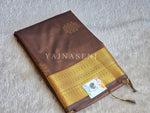 Load image into Gallery viewer, Kolam Motifs x Semi Soft Silk Saree - Chocolate Brown
