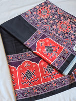 Load image into Gallery viewer, Printed Satin Saree : Classic Contrast
