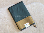 Load image into Gallery viewer, Minimalist Semi Silk Saree x Gold Zari - Timber Green
