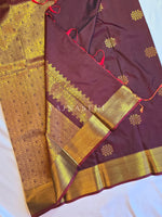 Load image into Gallery viewer, Kolam Motifs x Semi Soft Silk Saree - Maroon
