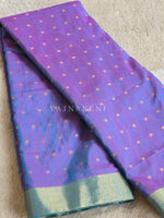 Load image into Gallery viewer, Blended Cotton Saree x Tissue border - Hot Pink x Violet
