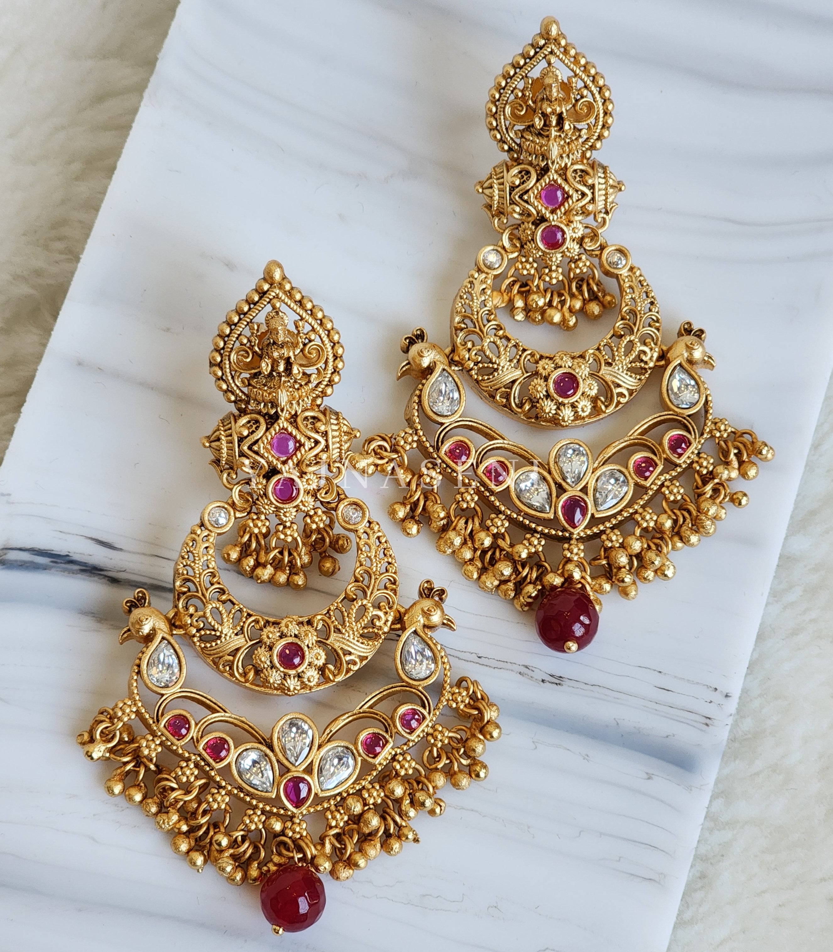 DIVYASRI earrings (Maroon)