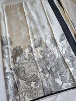 Load image into Gallery viewer, Printed Satin Saree : White
