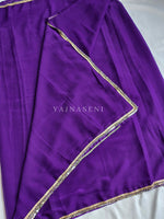 Load image into Gallery viewer, Chiffon Saree x Mirror Lace Border : Purple
