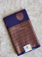 Load image into Gallery viewer, Sapphire - Pure Kanjivaram Silk Saree with Copper Zari
