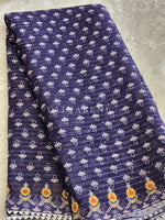 Load image into Gallery viewer, Sequins x Printed Georgette Saree - Dark Indigo
