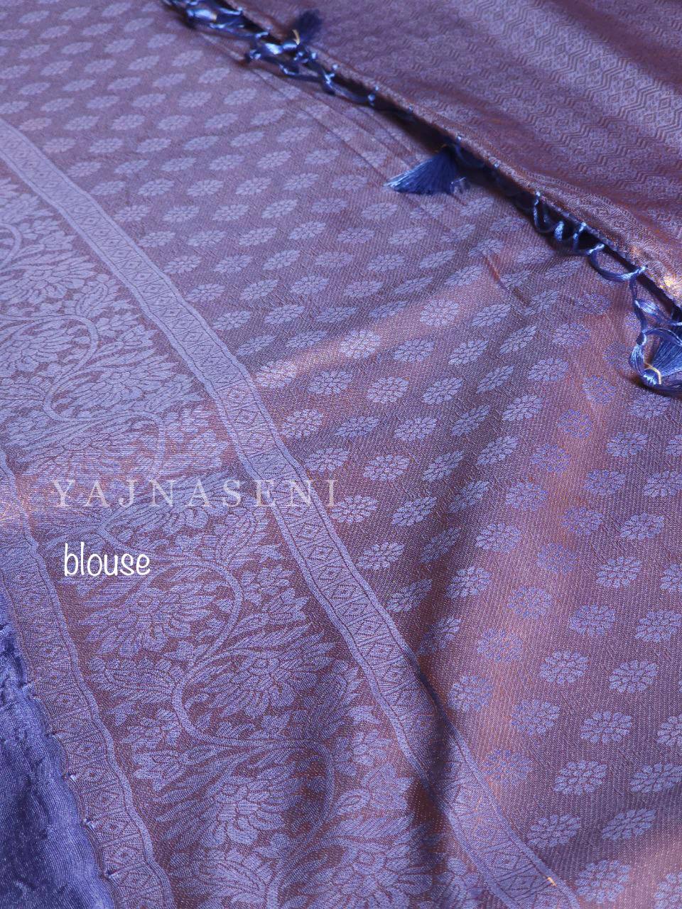 Kubera Pattu Saree - Copper x Purple
