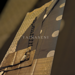 Load image into Gallery viewer, Henna Motif x Semi Soft Silk Gold Zari Saree - Dark Chocolate
