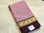 Load image into Gallery viewer, Narayanpet Mercerised Cotton Saree : Rose Pink x Wine
