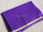 Load image into Gallery viewer, Viscose Georgette Saree x Checkered - Purple
