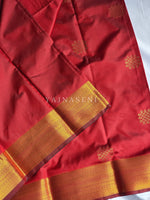 Load image into Gallery viewer, Kolam Motifs x Semi Soft Silk Saree - Brick Red
