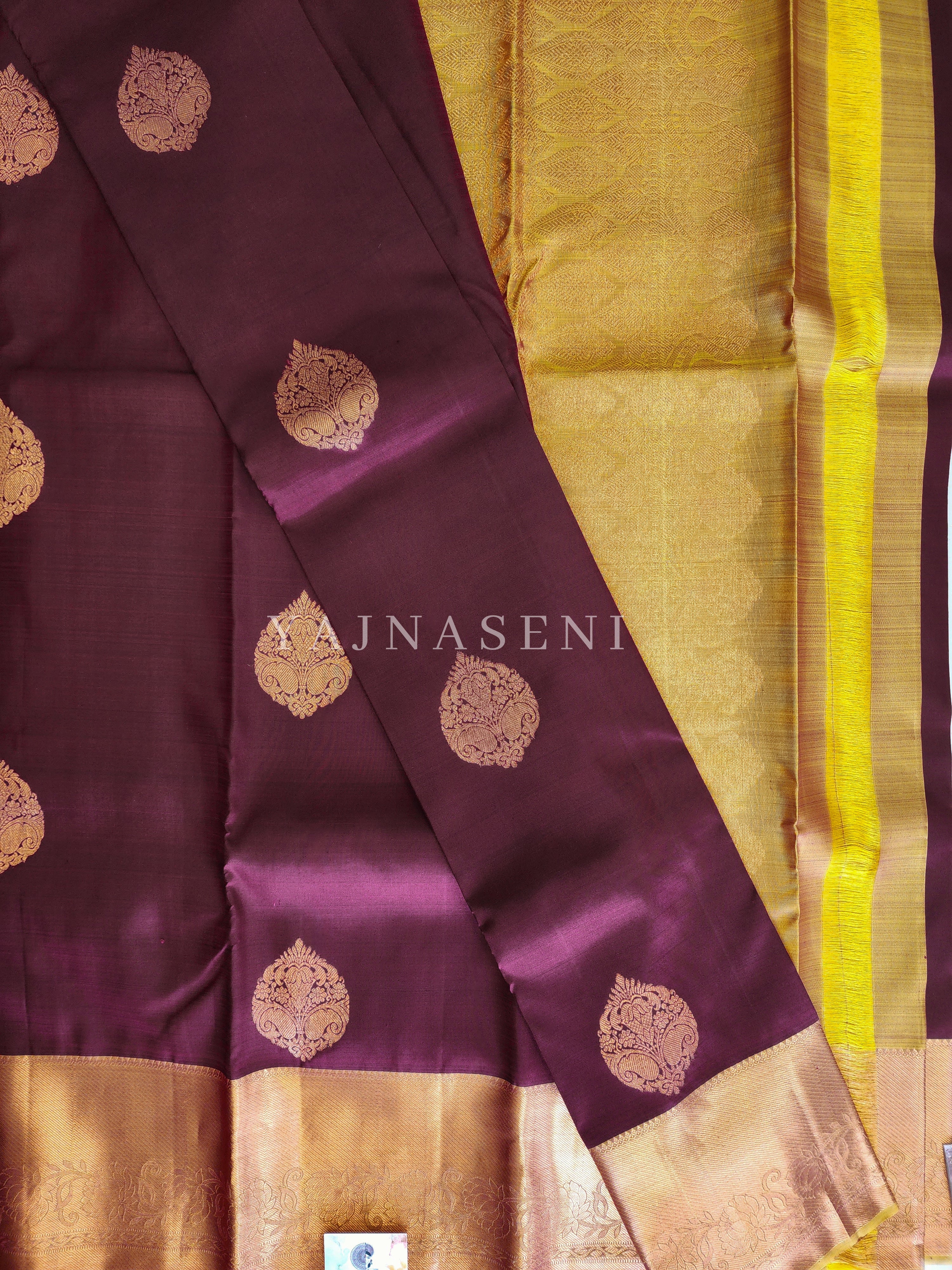 Charoite - Pure Kanjivaram Silk Saree with Copper Zari