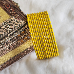 Matte dot Bangles - Yellow
